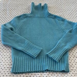 Vintage ‘90s GAP turtleneck sweater,robins egg blue,wool blend, M